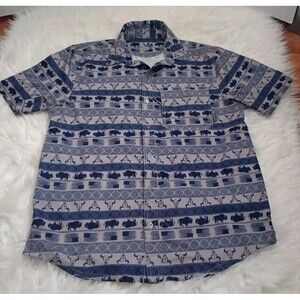 Sun River Clothing Co. Boton Up Shirt Short Sleeve  Size Medium Buffalo Print